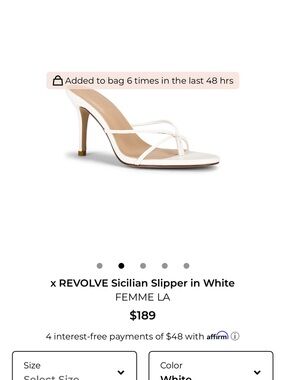 La Femme White Strappy High‑Heel Slipper